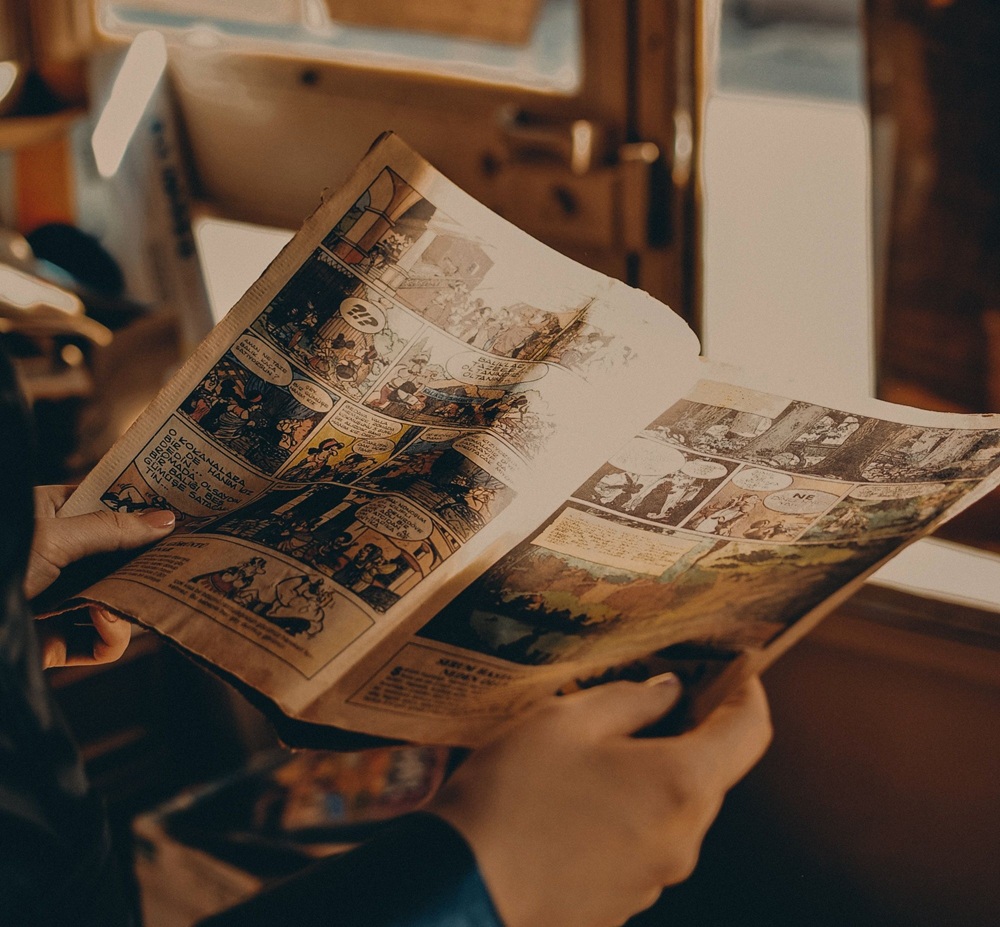Reading a comic book